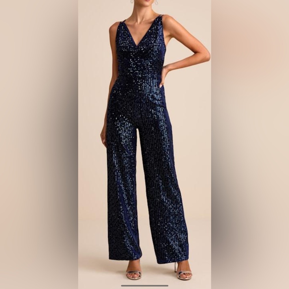 Drake Blue Sleeveless Jumpsuit with V-Neckline